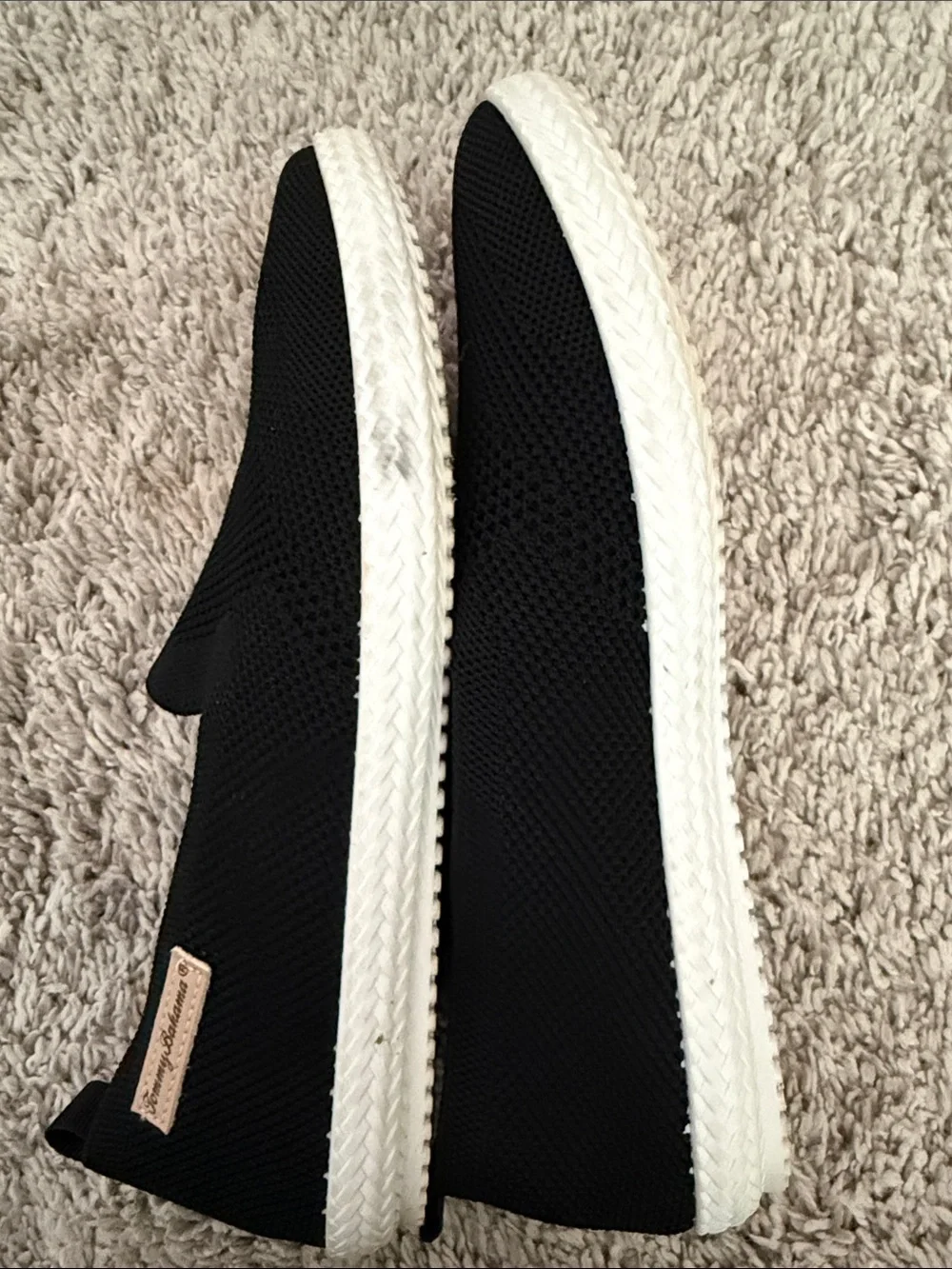 Tommy Bahama Black Knit Slip-On Loafers